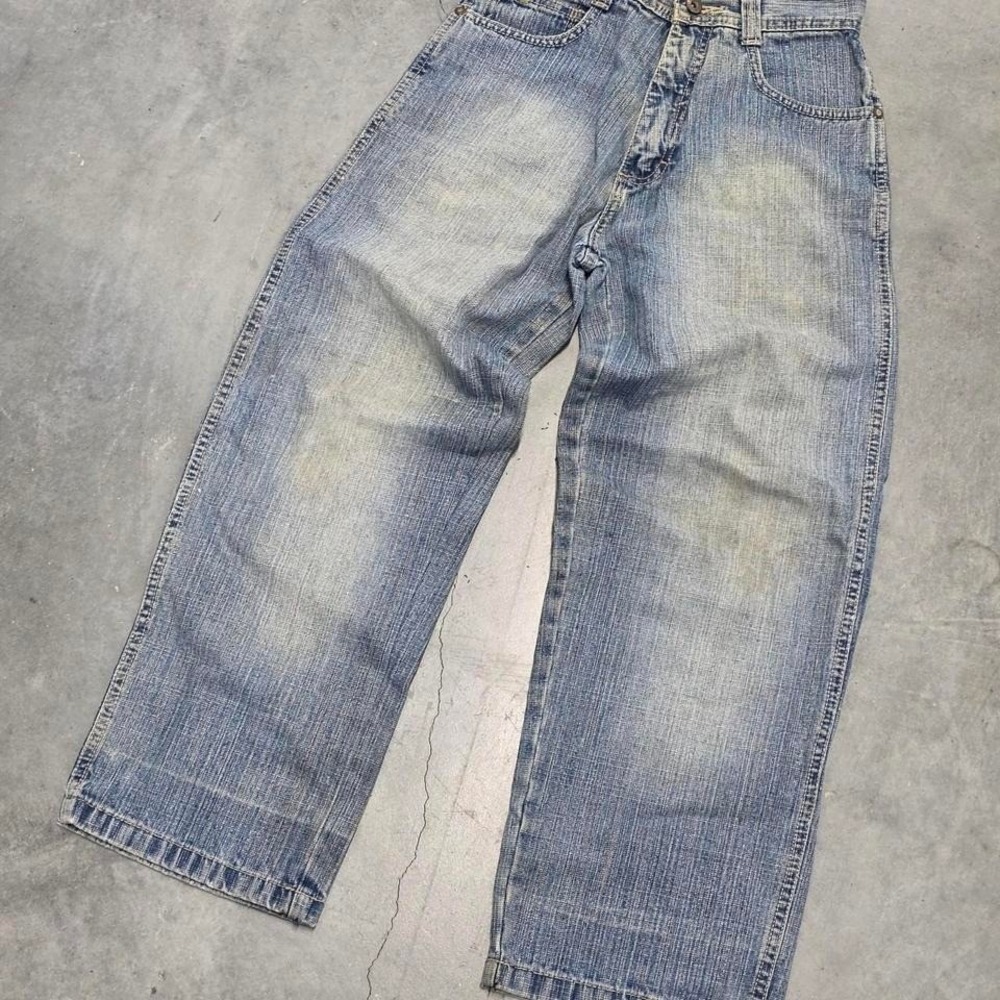 Southpole blue Bamboo weave denim jeans Size 12 Great condition 90s 00s